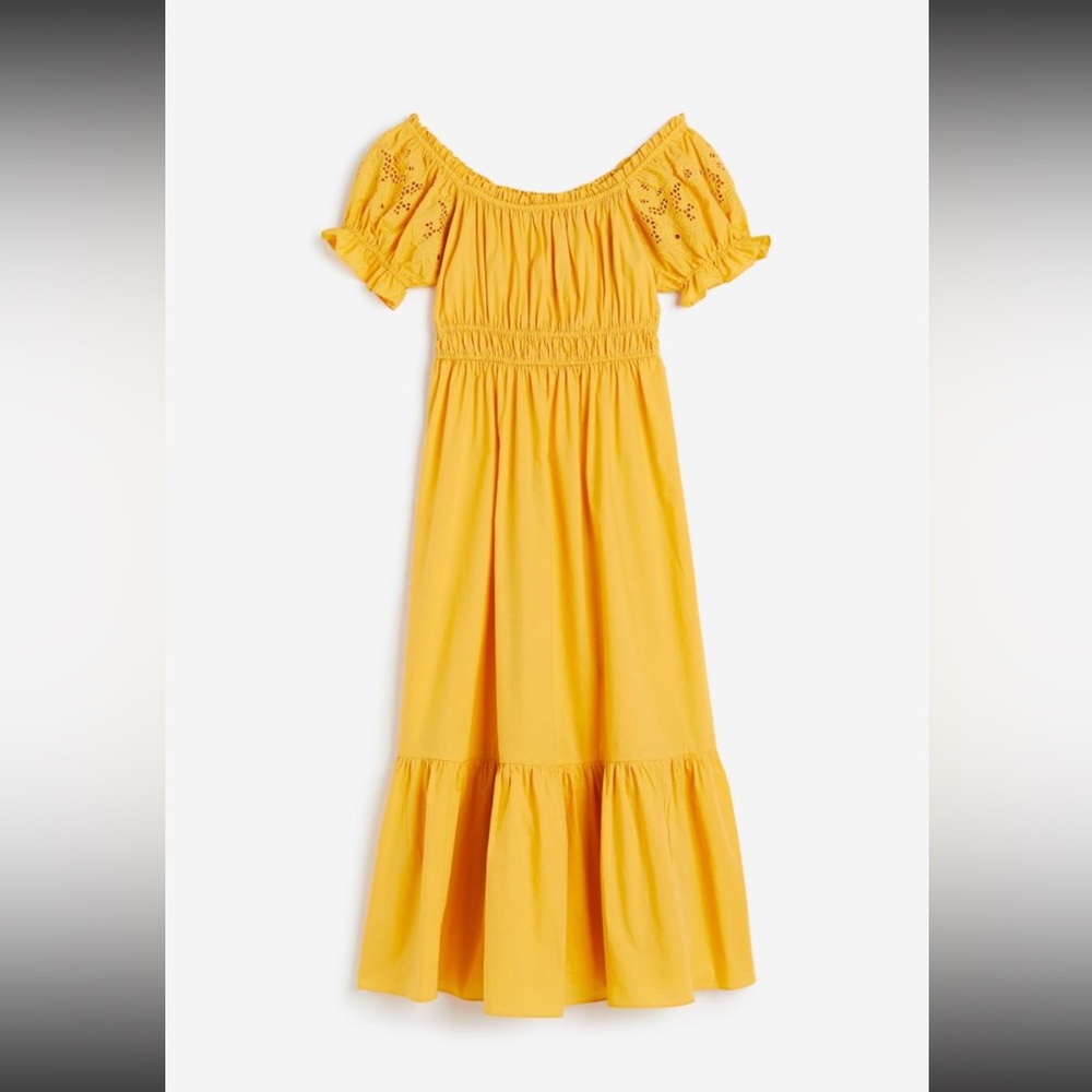 Off the shoulder yellow H&M maxi dress